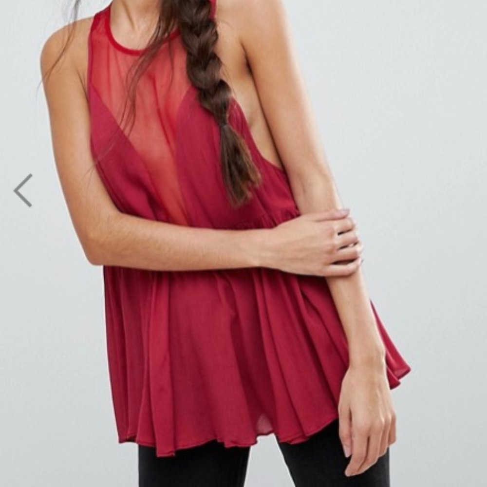 Free People Black Marble Cami Tank